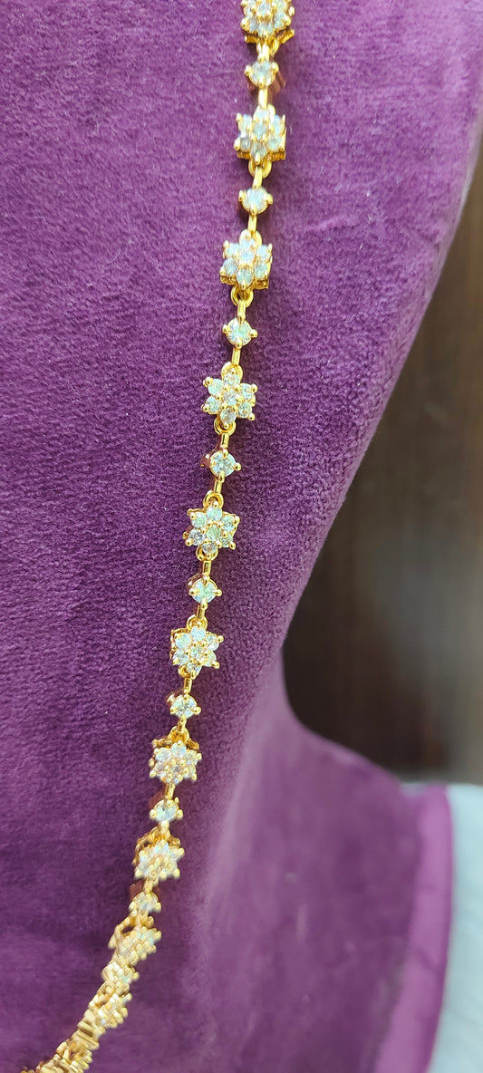 Semi panchaloham daimond look 28" length thali chain