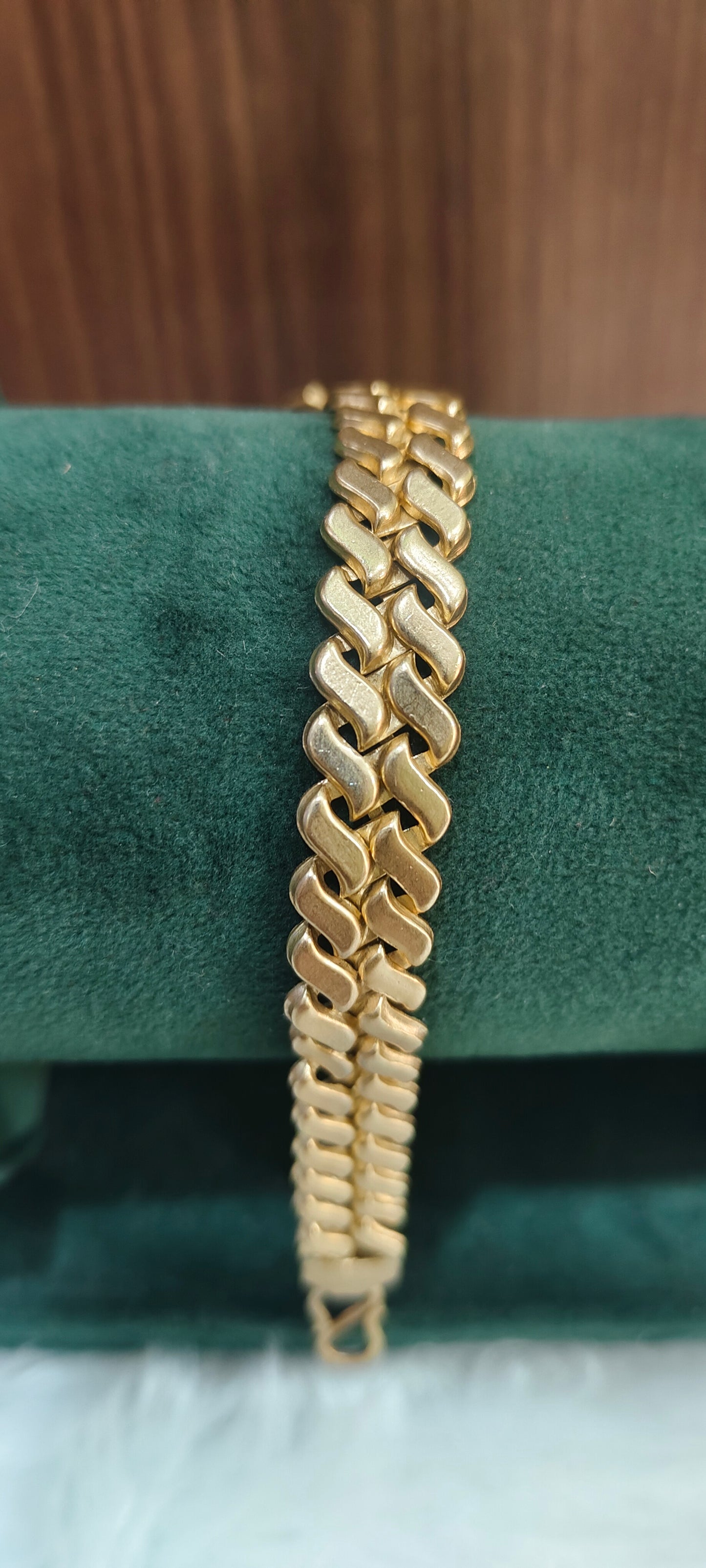 Pure panchaloham unpolished 8" length broad mens bracelet