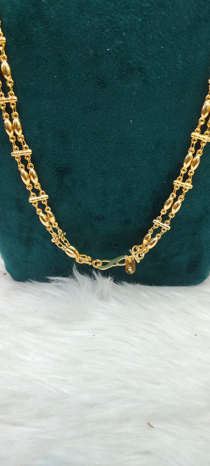 Premium micro gold plated daily wear 2 line 28" length thali chain
