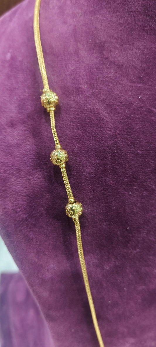 Premium micro gold plated 26" side gold ball chain thali chain