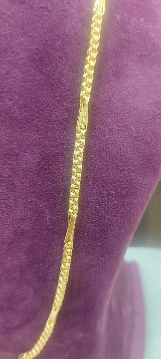 Pure panchaloham unpolished broad 26" length bharthi model 10+1 thali chain