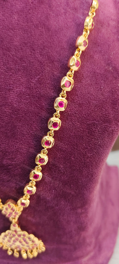 Pure panchaloham ruby necklace