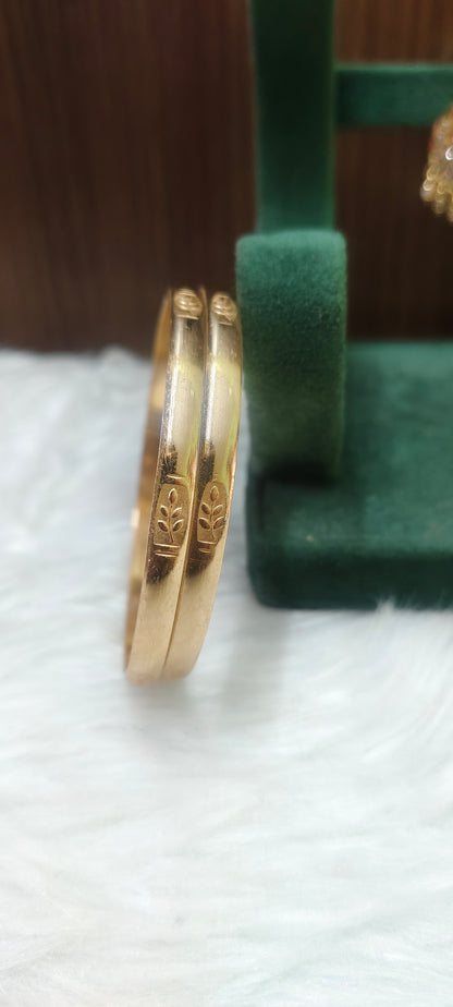 Pure panchaloham polished chand bali earrings and unpolished bangles combo