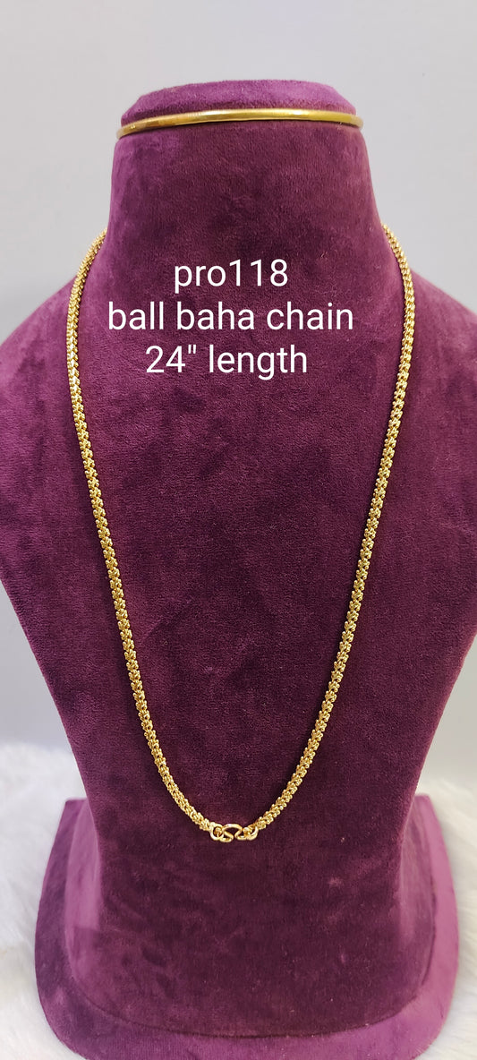 Pure panchaloham unpolished 24" length balbasha chain