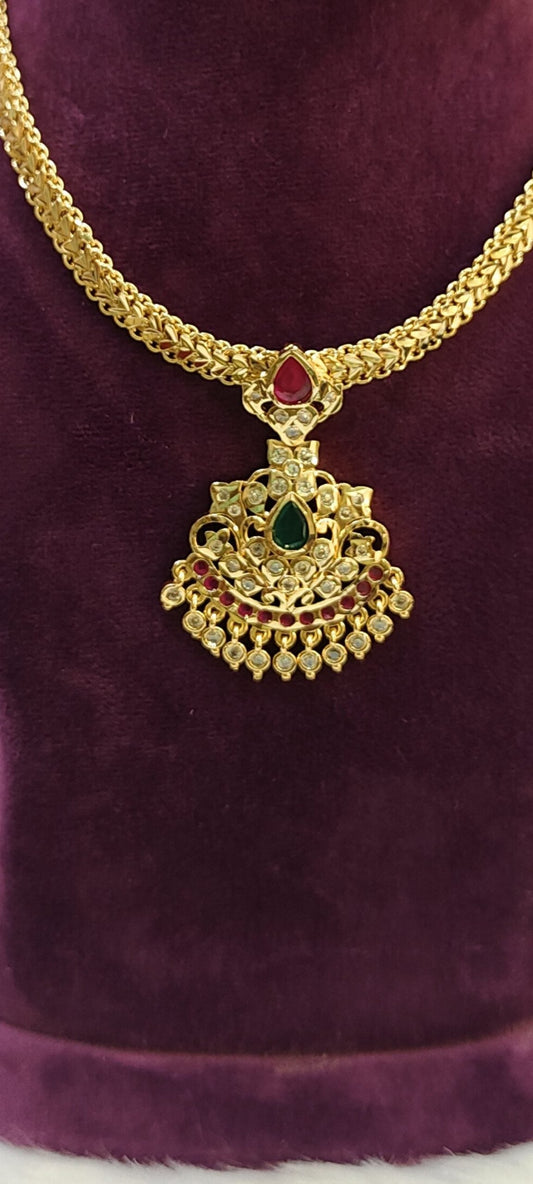 Pure panchaloham gold look nanu patti necklace