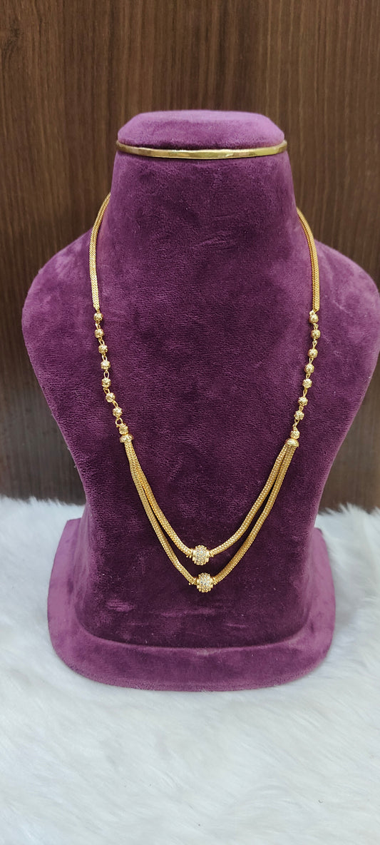 Premium micro gold plated 18" length 2 step chain