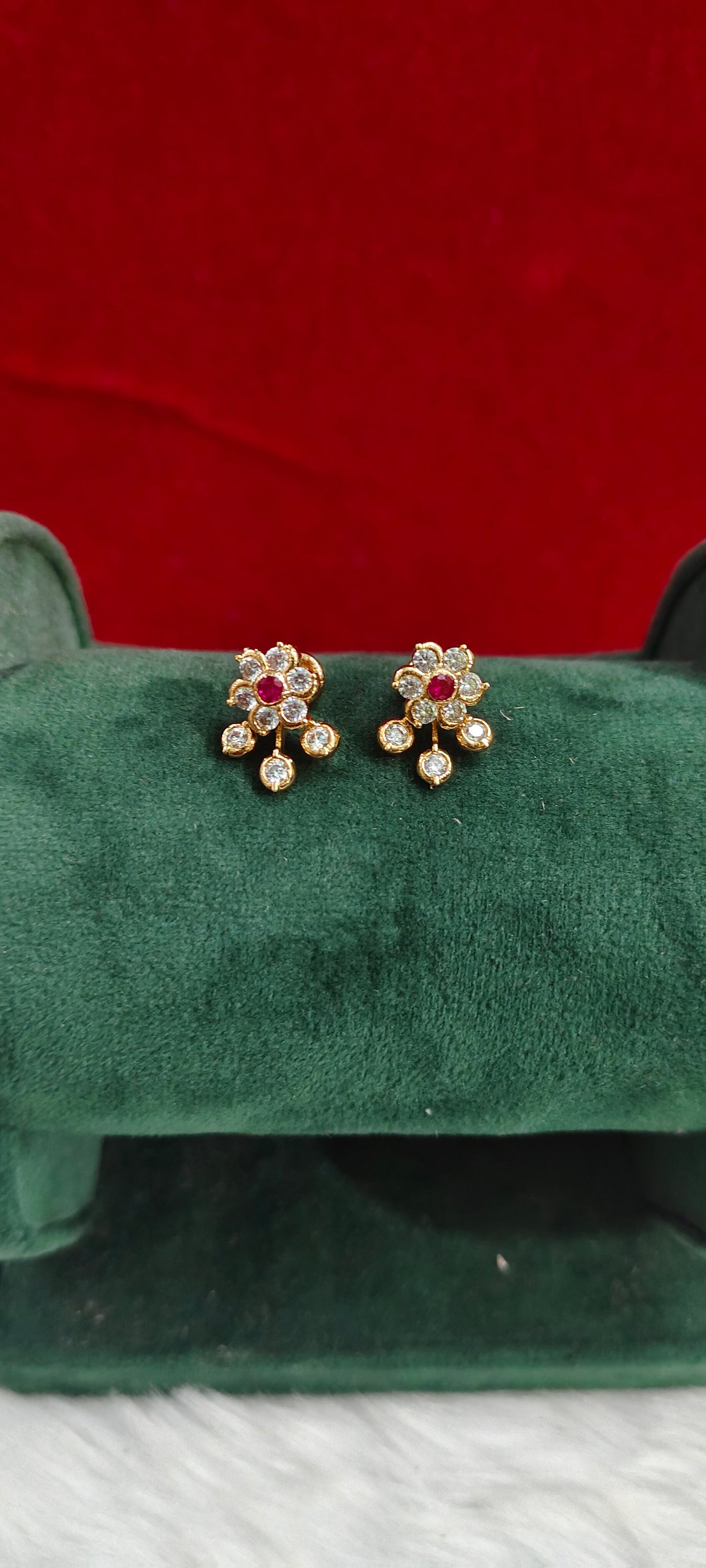 Pure panchaloham diamond look studs with detachable studs