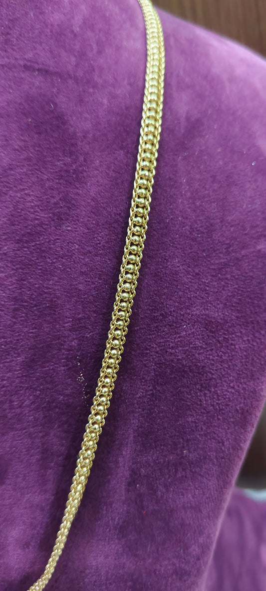 Pure panchaloham 24" length unpolished double line pattern thali chain