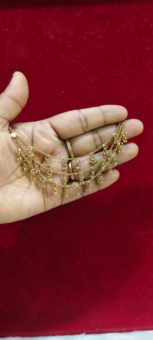 Premium nakshi finish earchains pair
