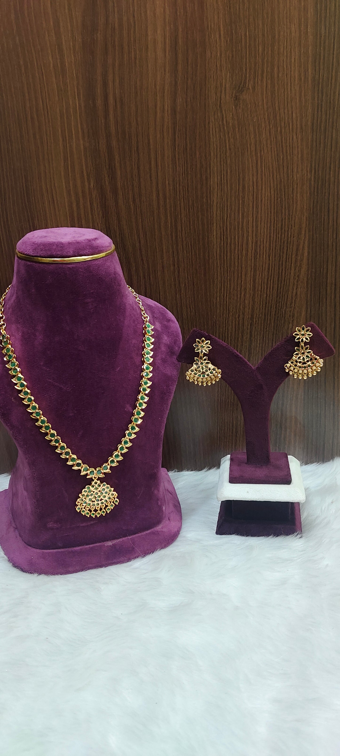 Pure panchaloham vintage look necklace and earrings combo