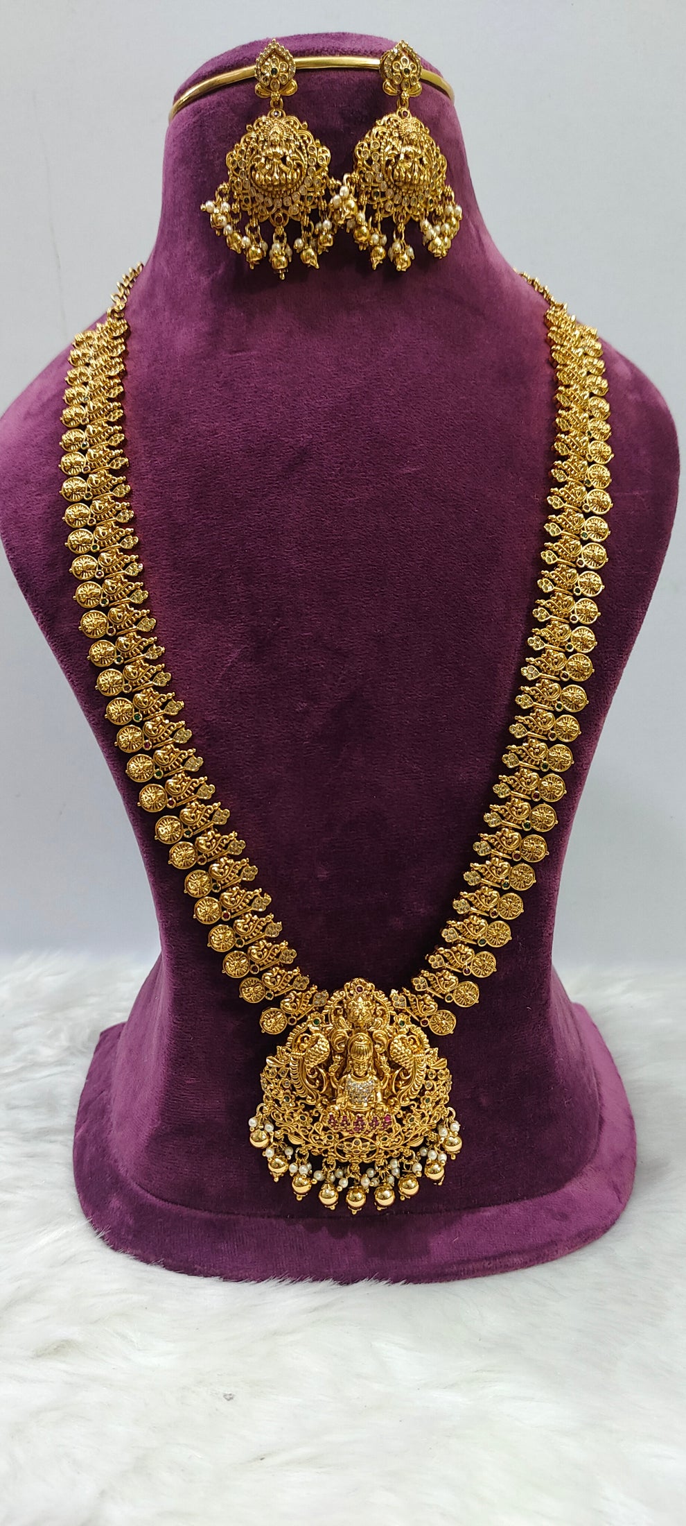 Premium nakshi kasu long haram set – Paanchajanya Jewels
