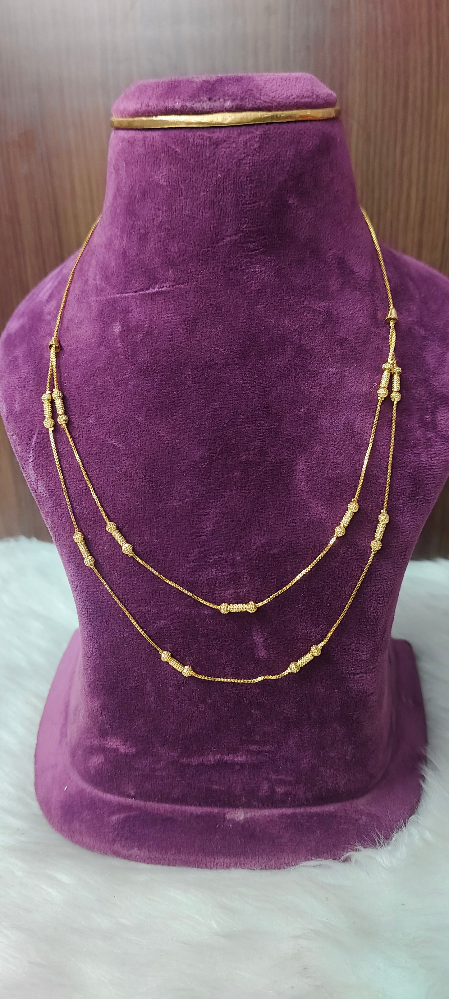 Premium micro gold plated 18" length 2 step chain