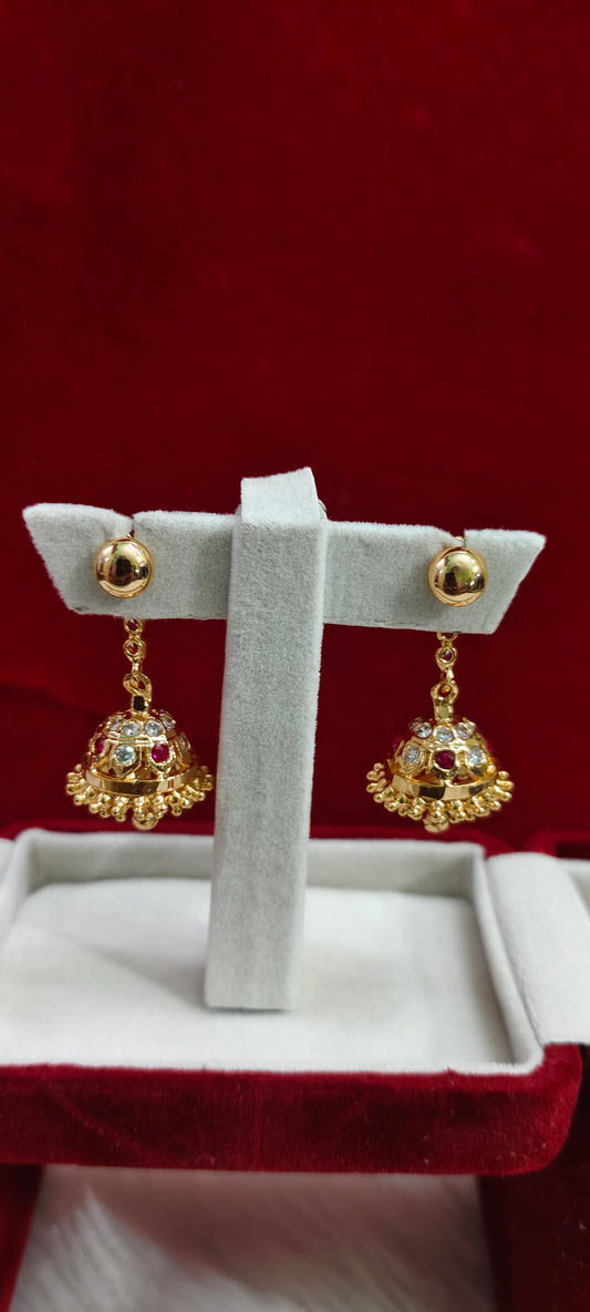 Pure panchaloham vintage look lengthy jumkas