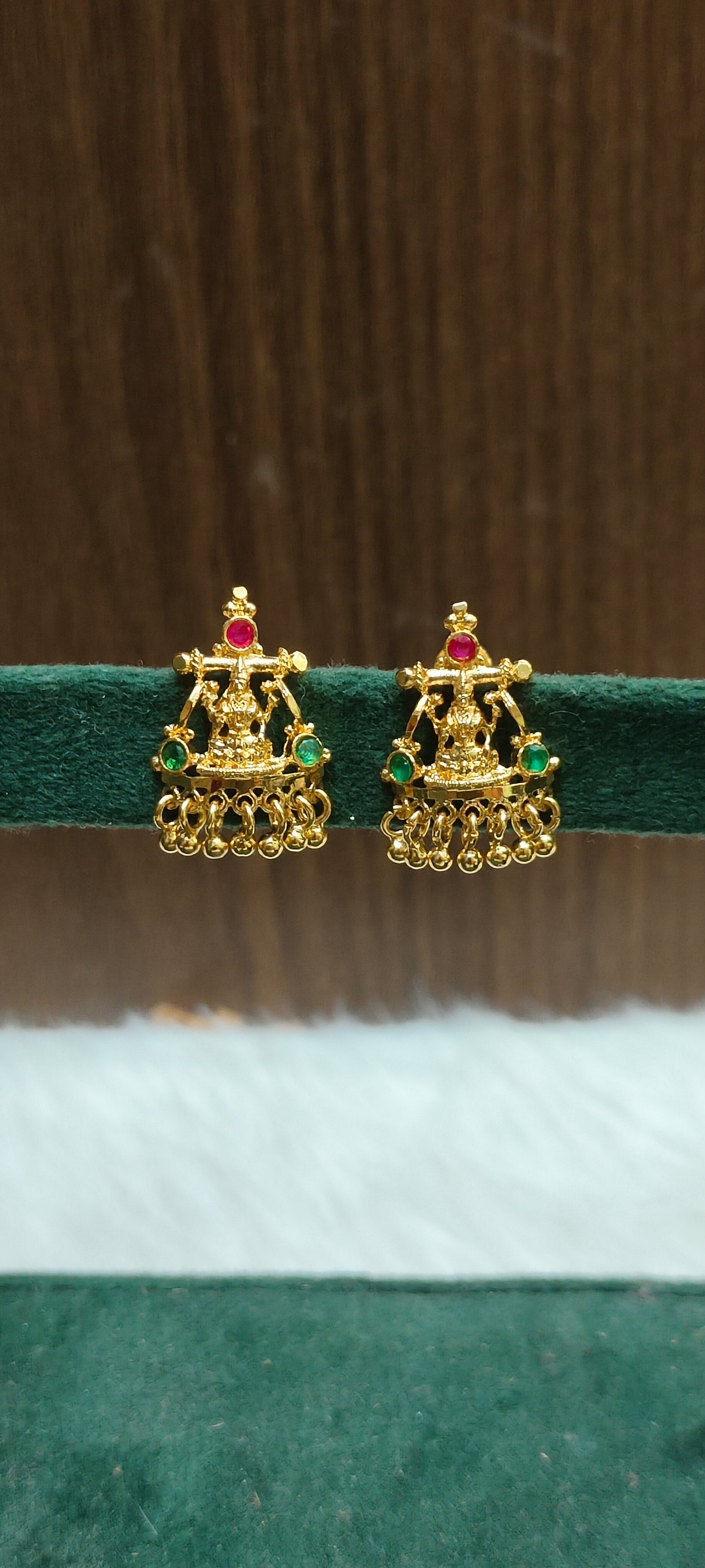 Premium micro gold plated daily wear Lakshmi Devi studs