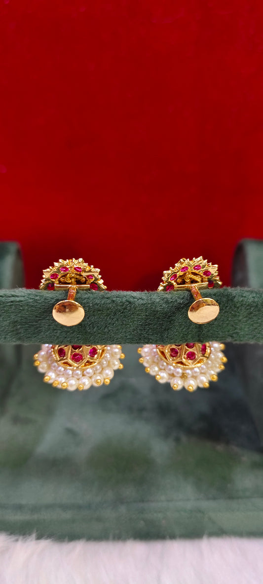Pure panchaloham pearl jumkas