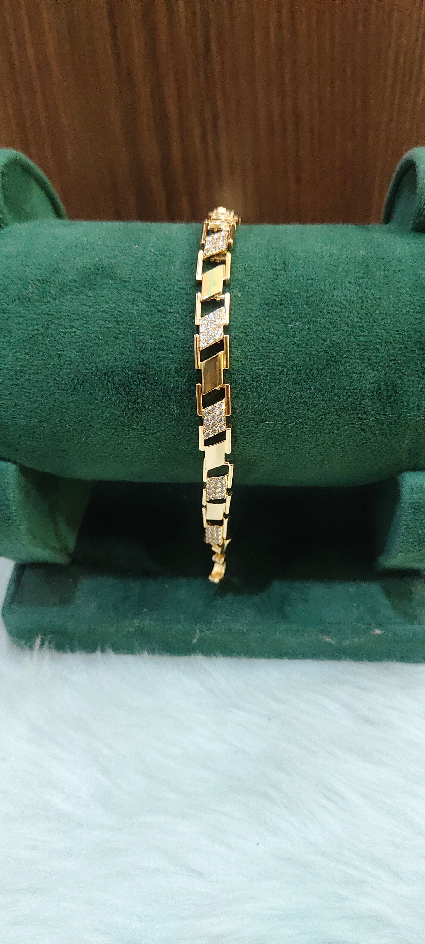 Premium micro gold plated mens bracelet