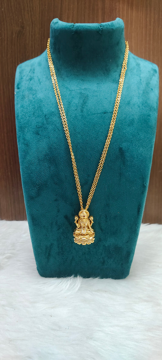 High premium nakshi 2 line Lakshmi Devi pendant Chain with 22" length