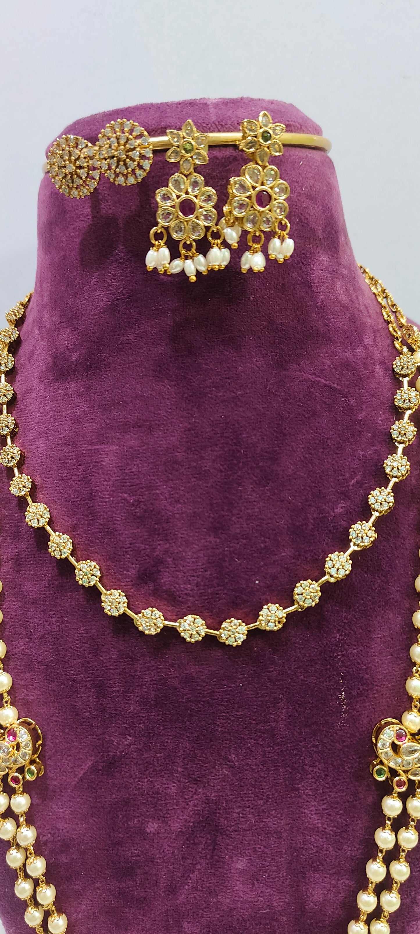 Premium rani haram with cute necklace combo