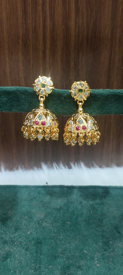 Pure panchaloham vintage look jumkas