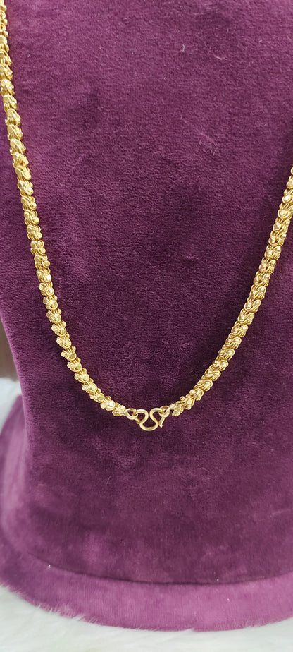 Pure panchaloham unpolished 24 " length broad chandramukhi chain