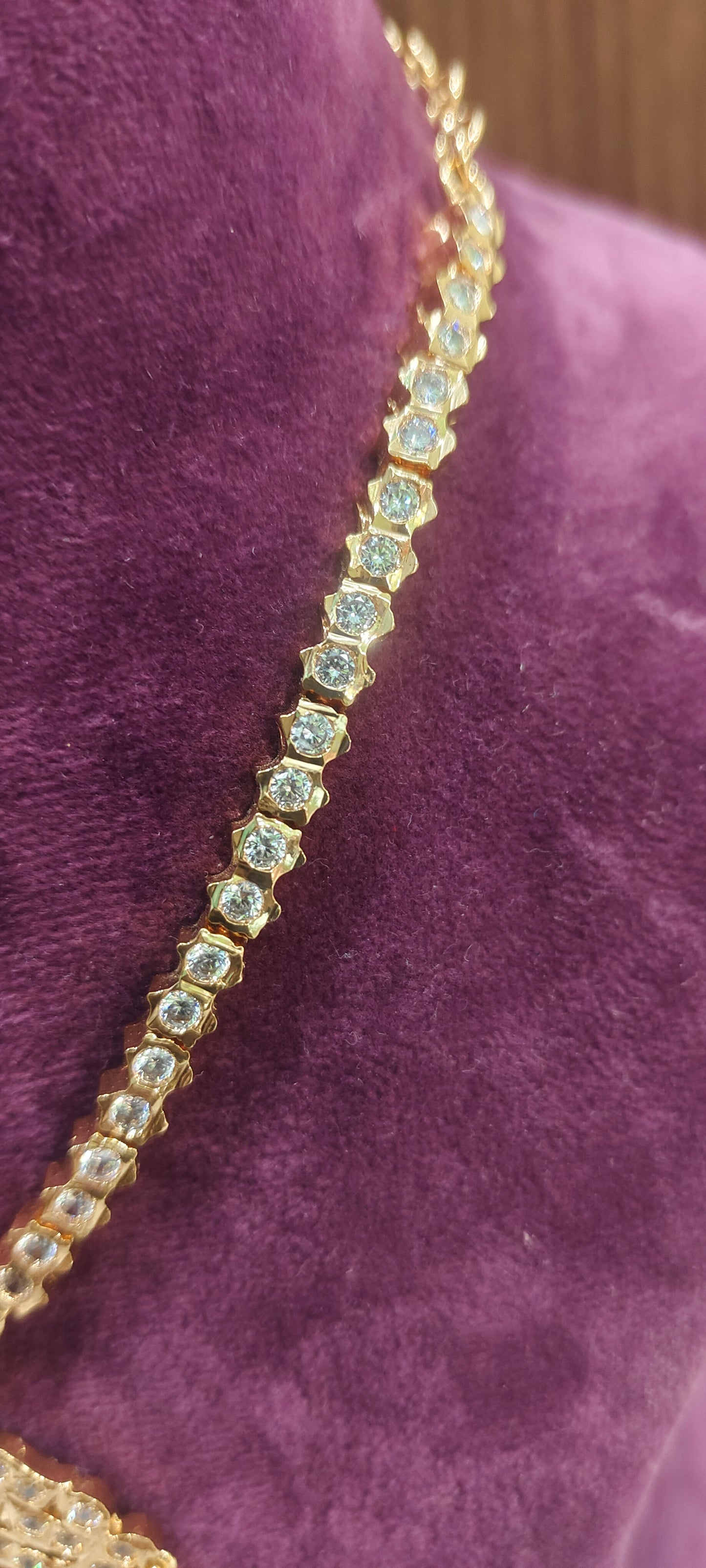 Pure panchaloham dimond look necklace