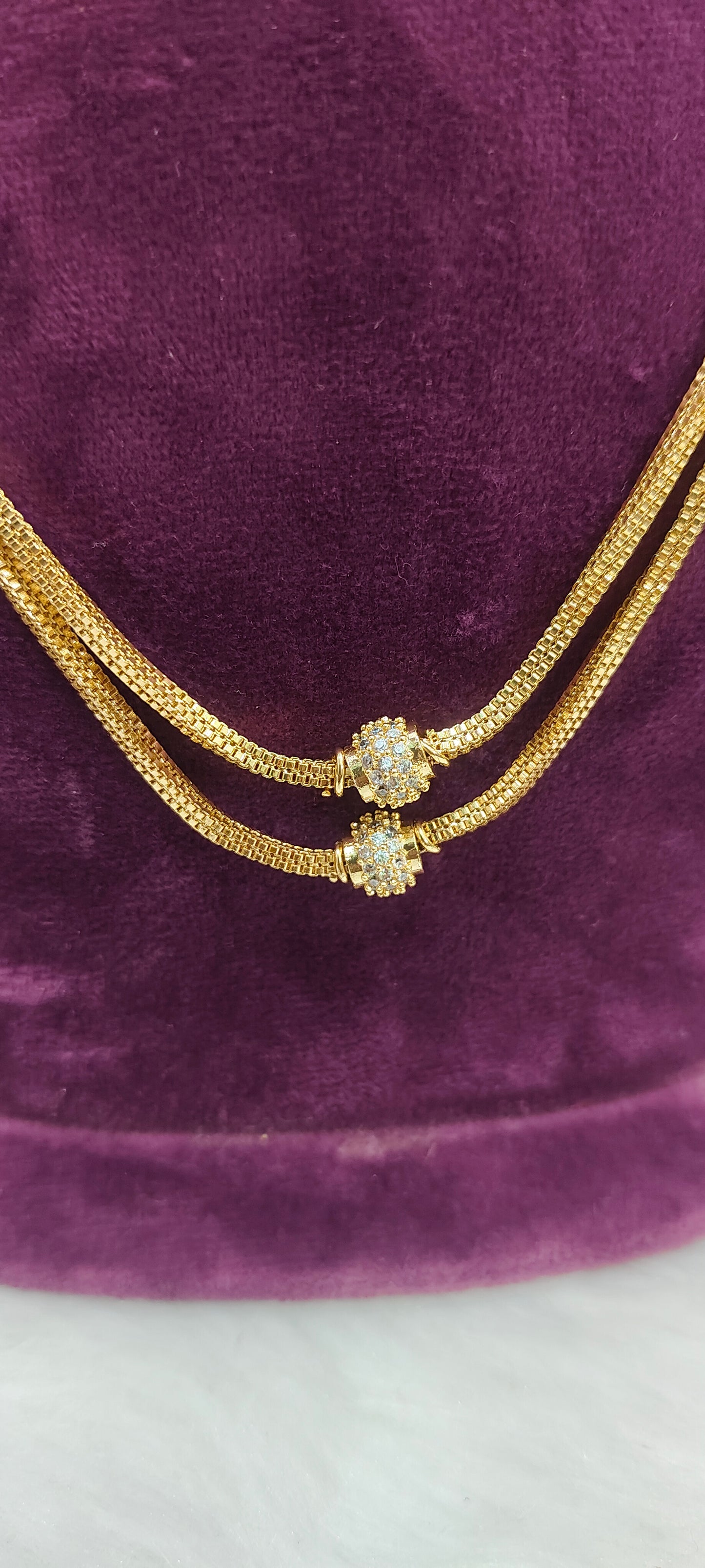 Premium micro gold plated 2 step chain