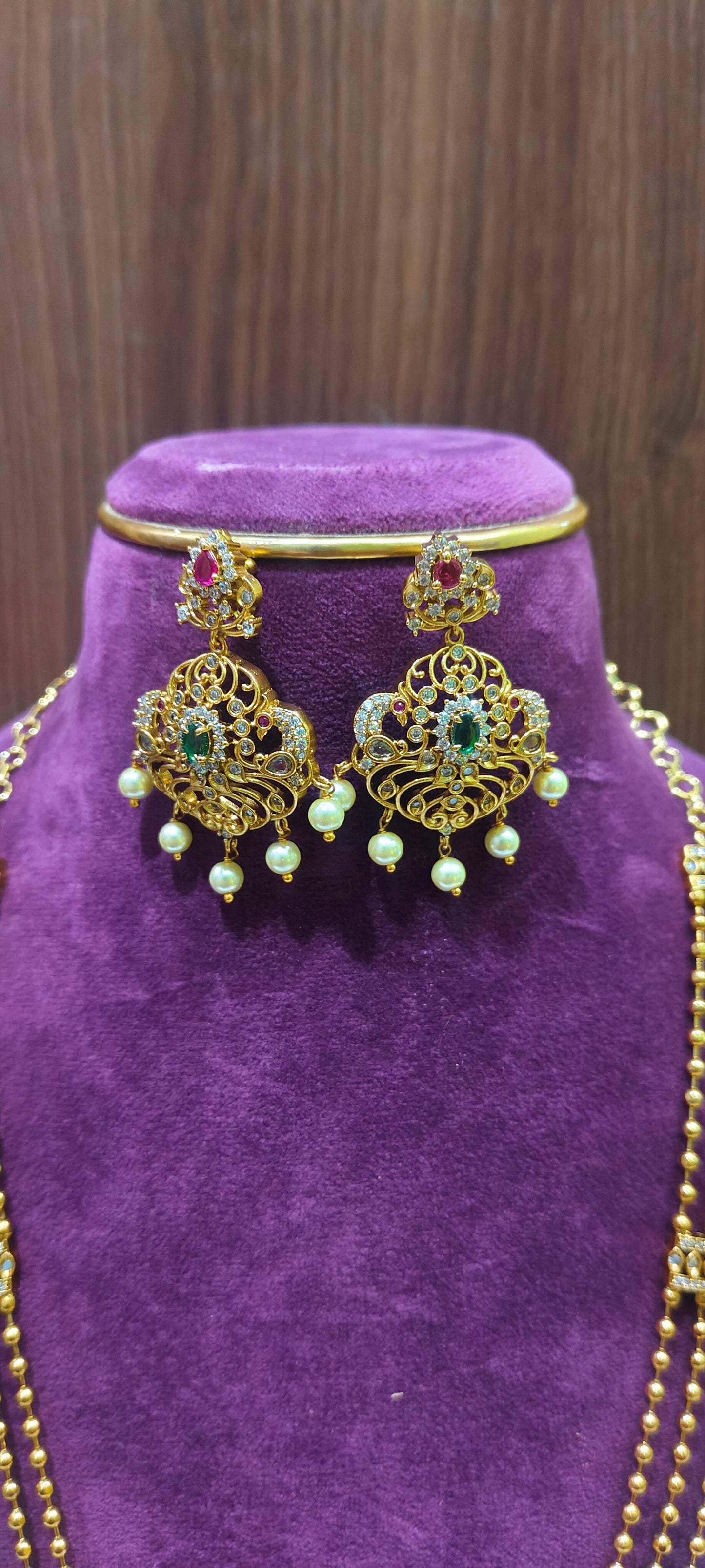 Premium quality 30" long haram with earrings