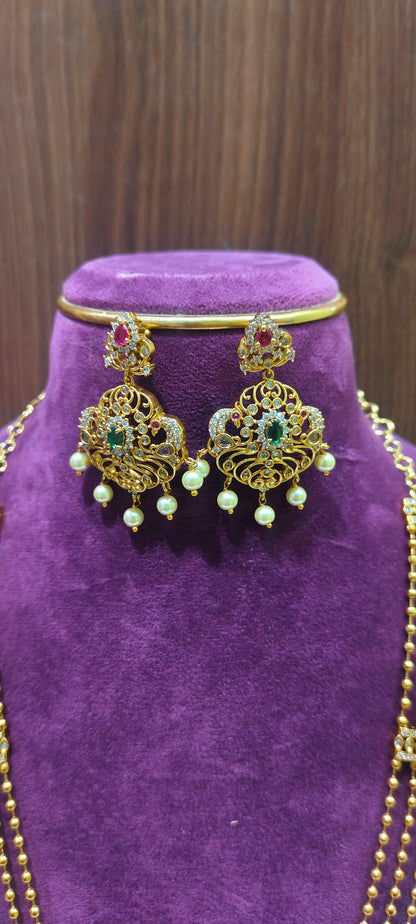 Premium quality 30" long haram with earrings