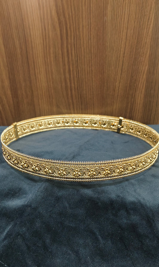Premium micro gold plated simple vaddanam fit upto 42 " waist size