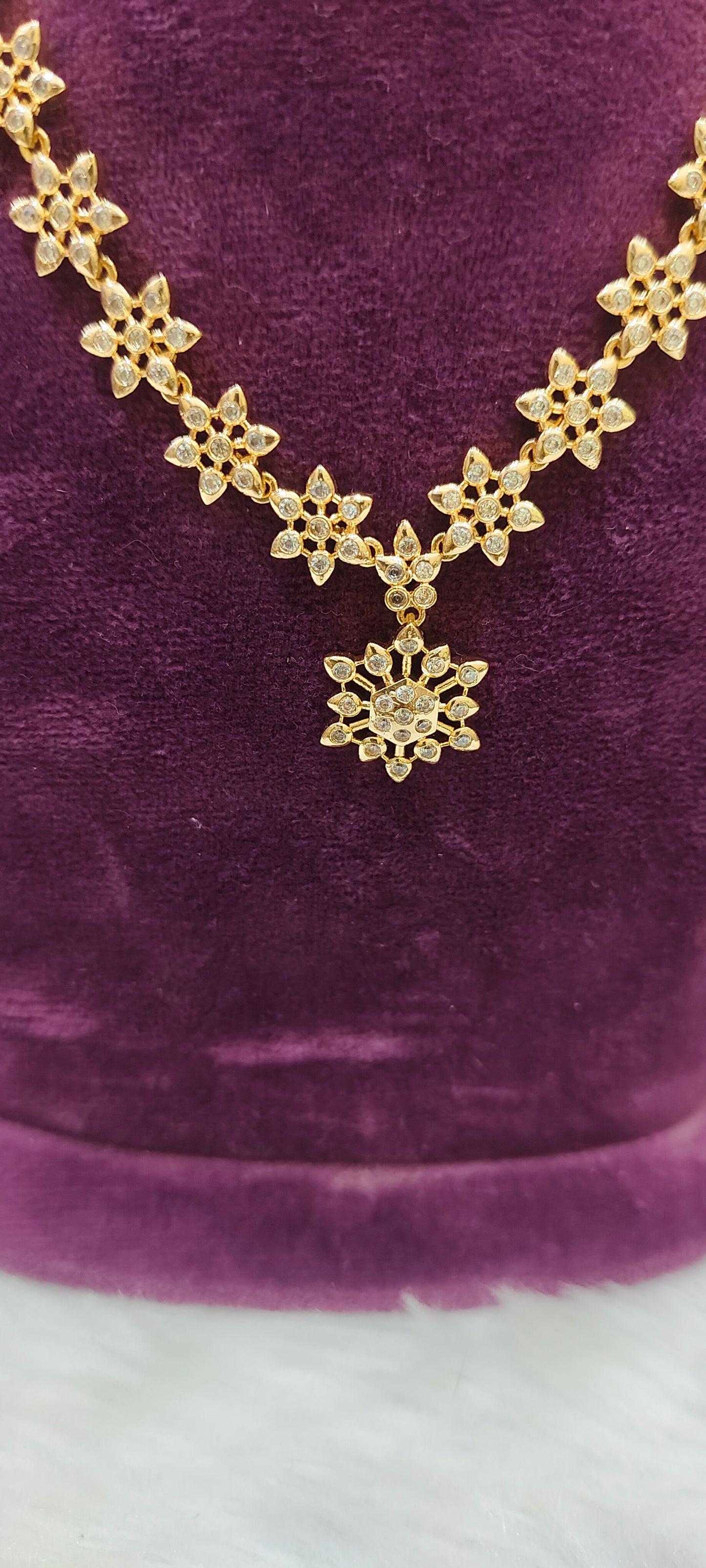 Pure panchaloham dimond look necklace