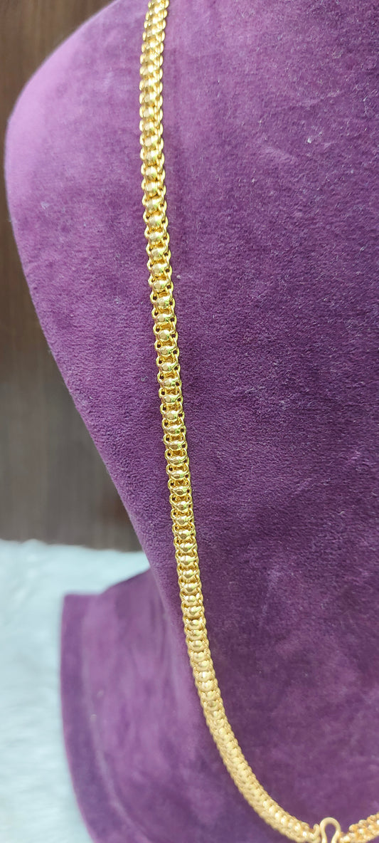 Premium micro gold plated daily wear trendy broad thali Chain