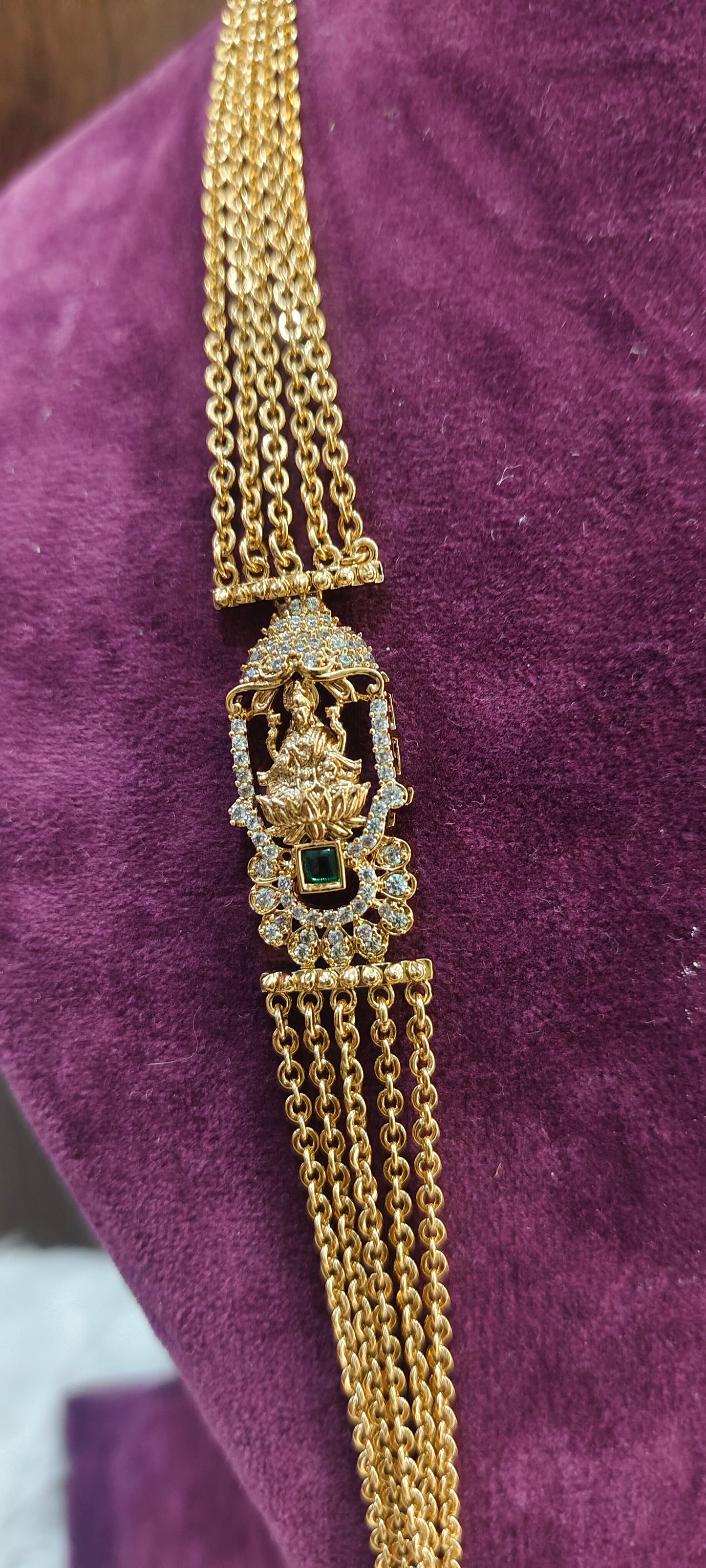 Premium nakshi 28" length 5 line chandraharam