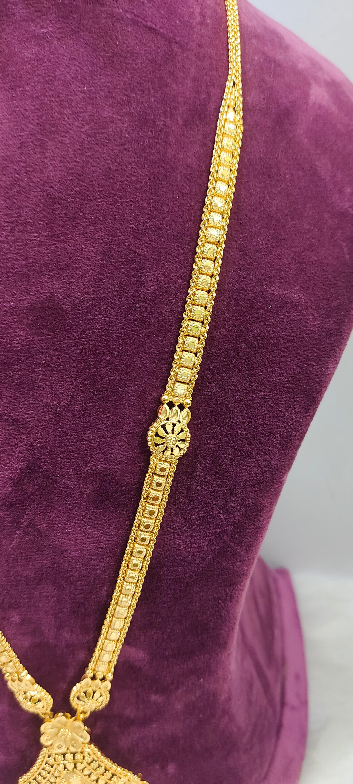 100% gold look long haram with earrings