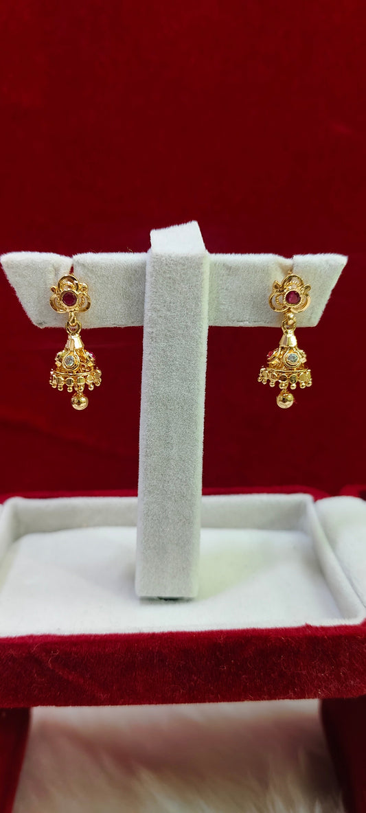 Pure panchaloham gold look kids jumkas