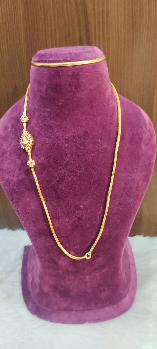 Premium micro gold plated 24" length Lakshmi Devi pendant thali chain