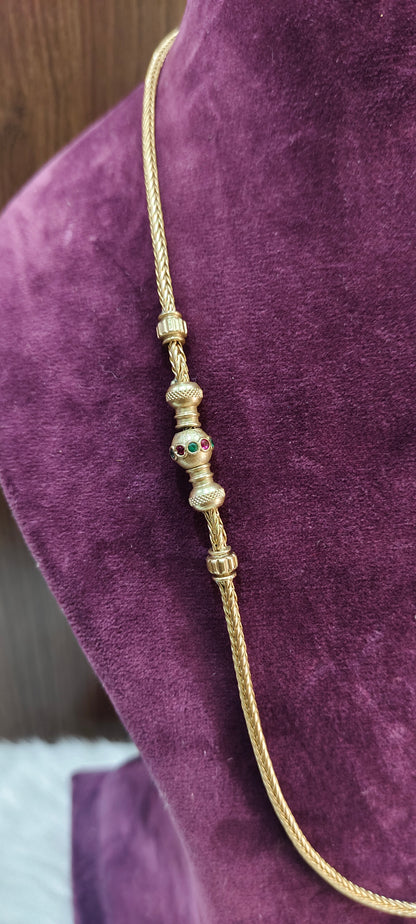 Pure panchaloham unpolished 24" side mope thali chain