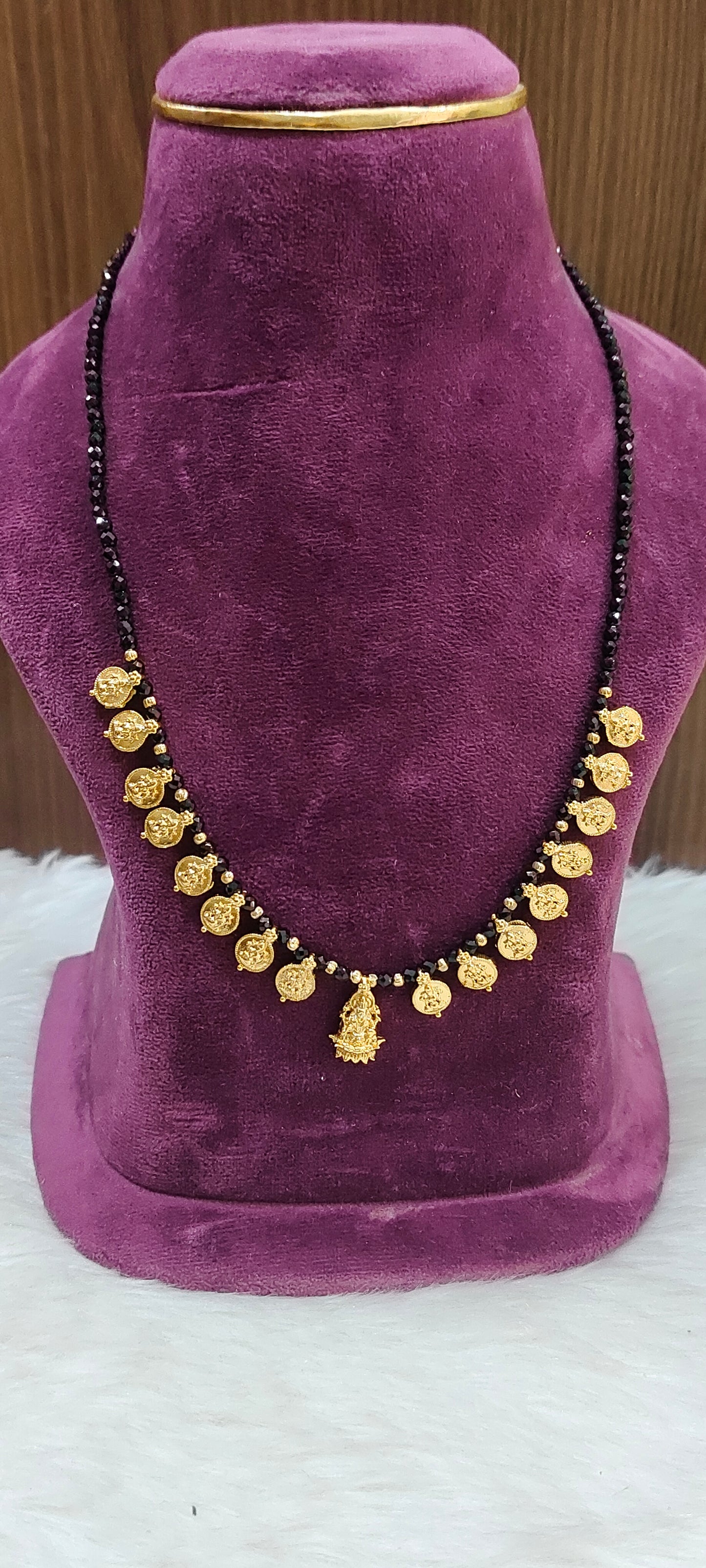 Simple gold look Lakshmi Devi necklace