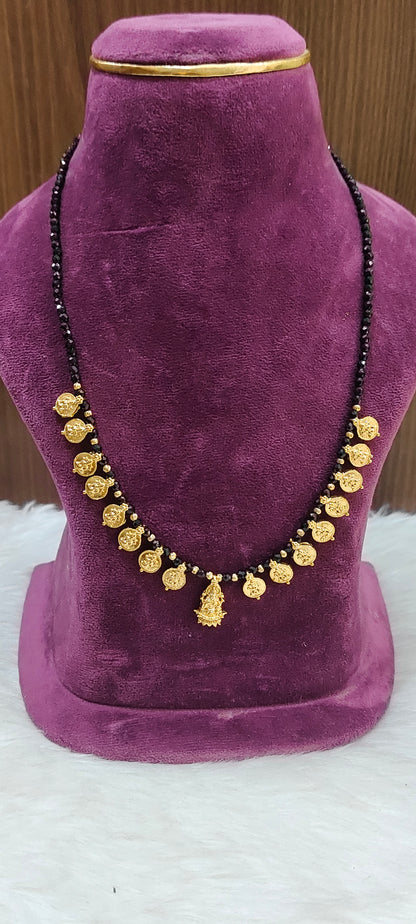 Simple gold look Lakshmi Devi necklace