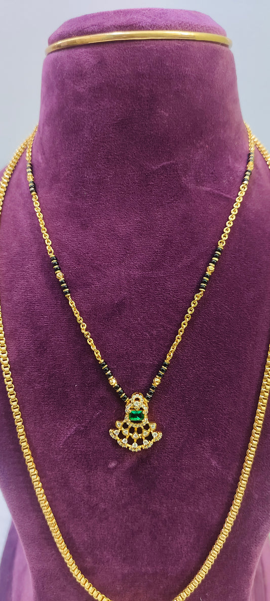 26" length thali chain and 18" length black beads combo