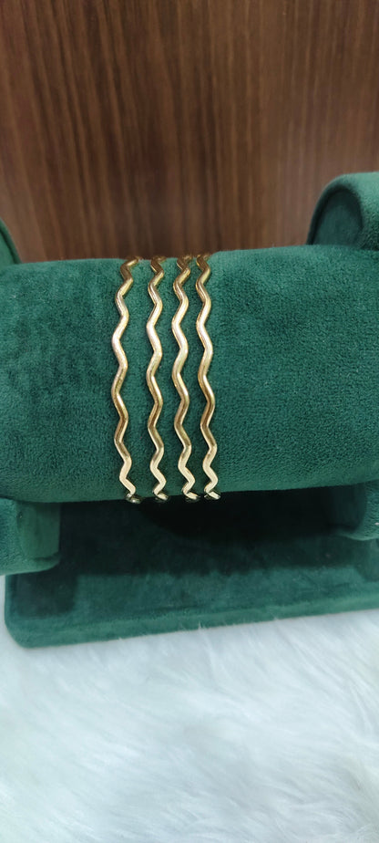 Pure panchaloham unpolished wave bangles