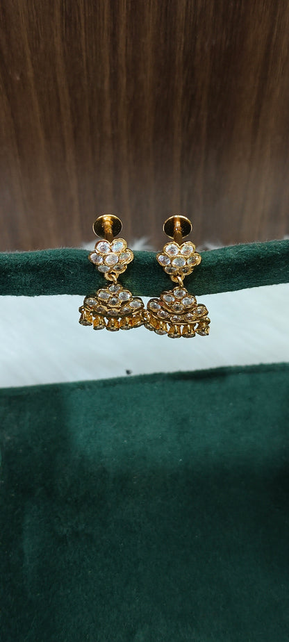 Pure panchaloham gold look earrings