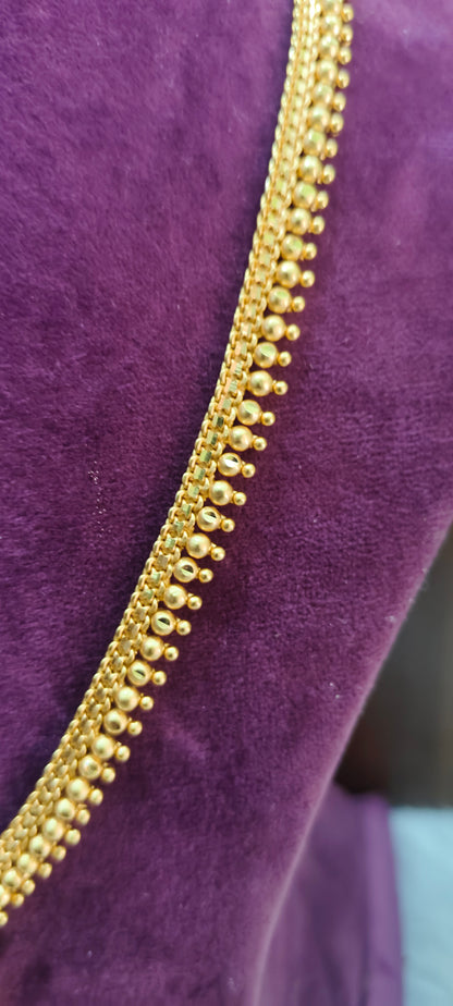 100% gold look 28" length long haram with earrings (earrings slightly design changes)