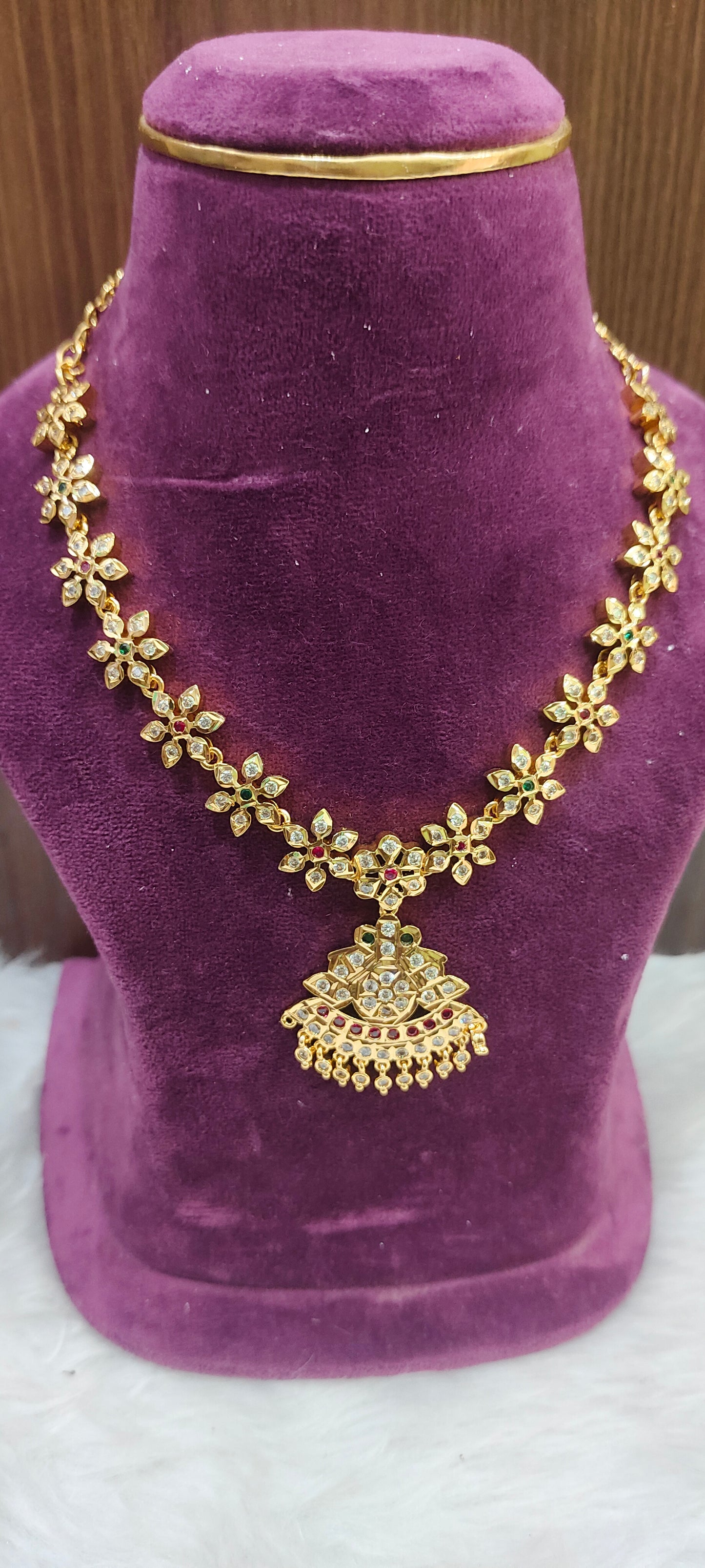 Pure panchaloham necklace set with earrings