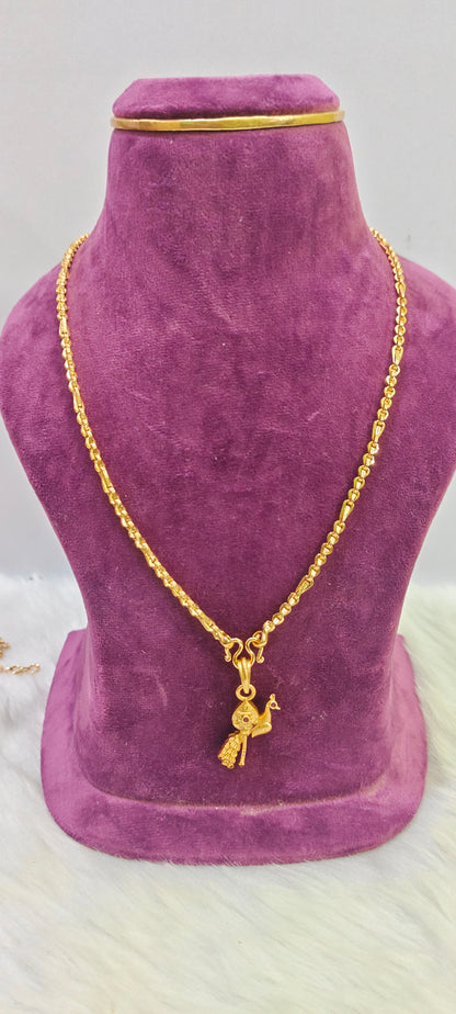 100% gold look murugan pendant chain