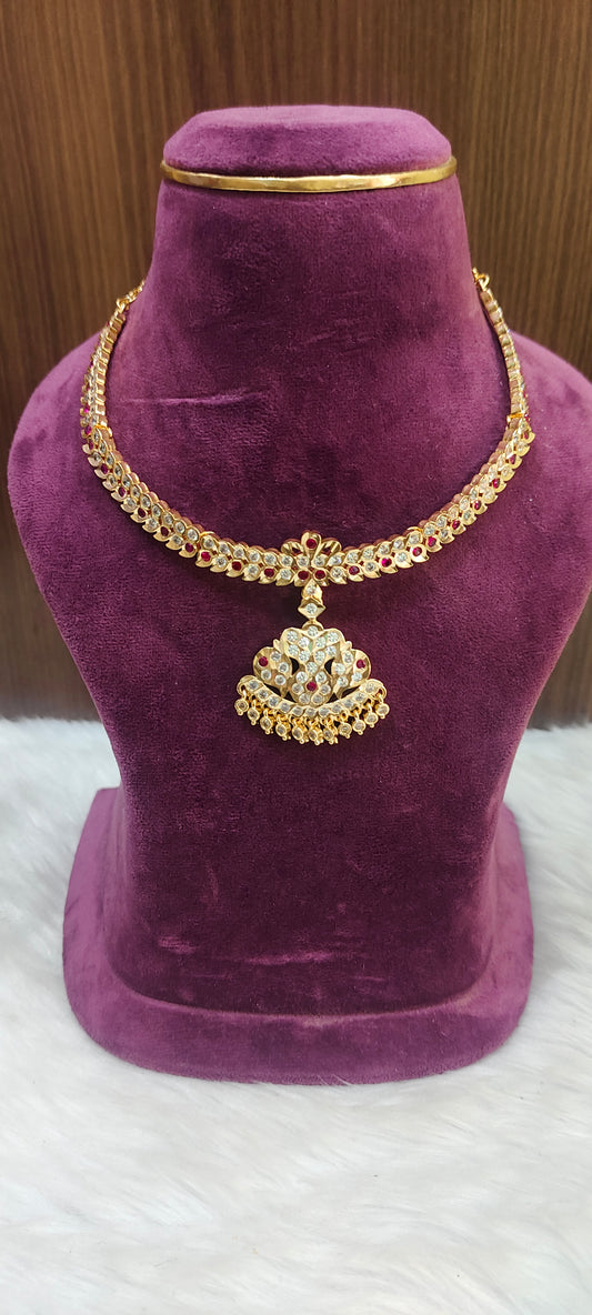 Pure panchaloham vintage look kante necklace
