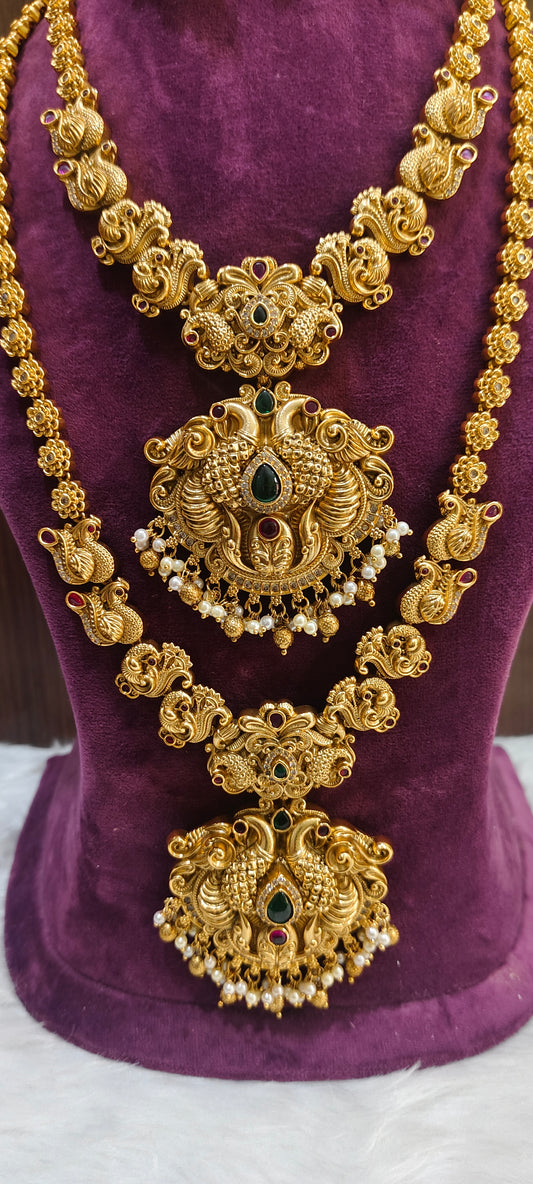 Premium nakshi 3d embossed bridel set with mangtika