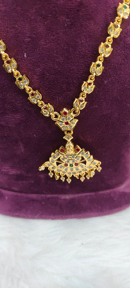 Pure panchaloham vintage look multi colour necklace set