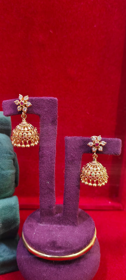 Pure panchaloham ladies bracelet with jumkas combo