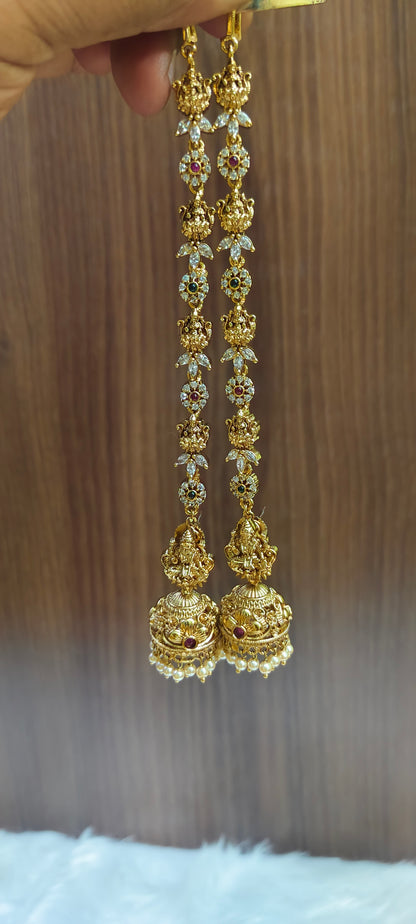 Premium high nakshi earrings and maatis combo