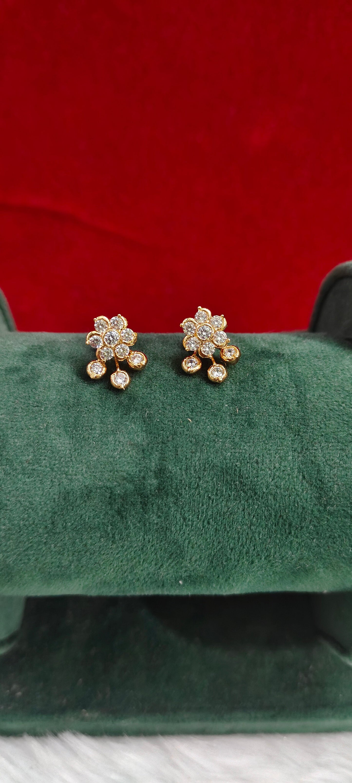 Pure panchaloham diamond look studs with detachable studs